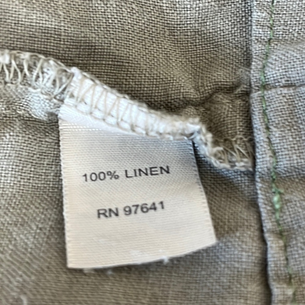 J. Jill Women Dress‎ 100% Linen Size 4 Kha Tan Green Popover 3/4 Sleeve Pockets - Picture 4 of 13